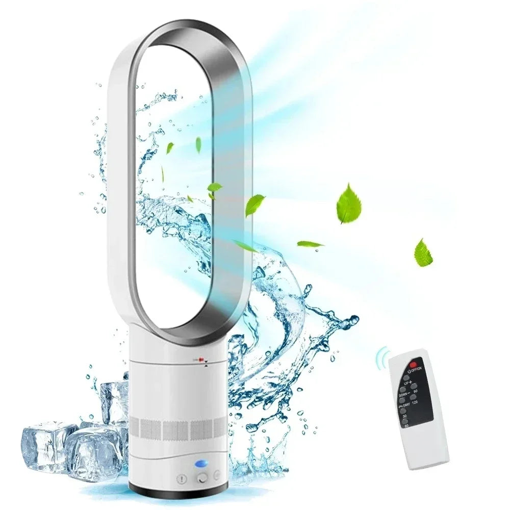 Ventilador eléctrico sin aspas, torre de aire de refrigeración con Control remoto, poco ruido, 16 pulgadas, soporte de suelo, novedad de 2024