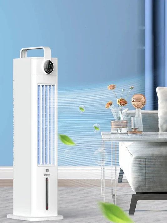 Haier-ventilador de torre refrigerado por agua, 220V, 60W, ahorro de energía, aire acondicionado móvil, humidificación, tipo suelo, Enfriador de aire para dormitorio
